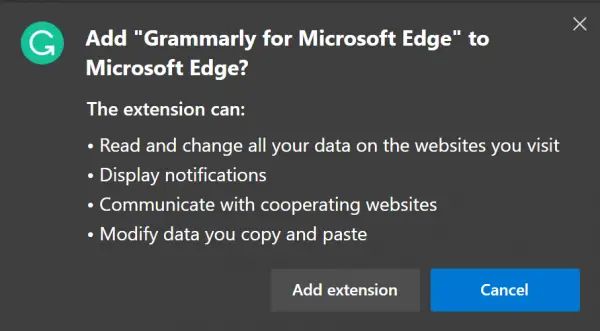 Install extension in Microsoft Edge