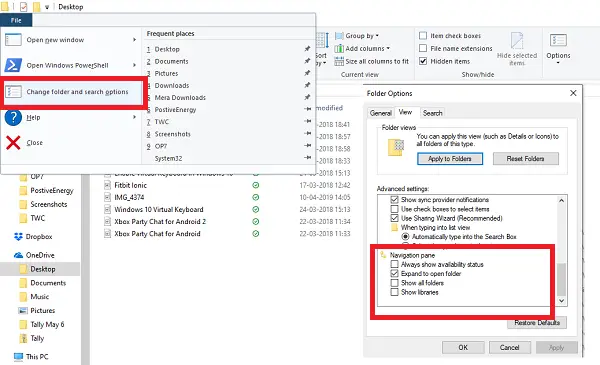 Make Explorer Navigation Pane Expand to open folder in Windows 10