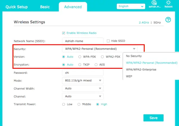 Wi-Fi network not secure