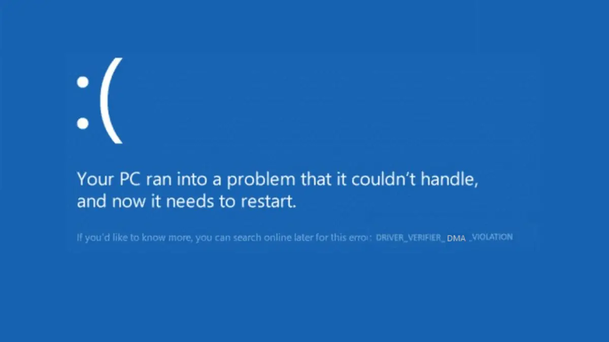 Driver Verifier Dma Violation Blue Screen Error On Windows 10 Driver Verifier Dma Violation Blue Screen Error On Windows 10