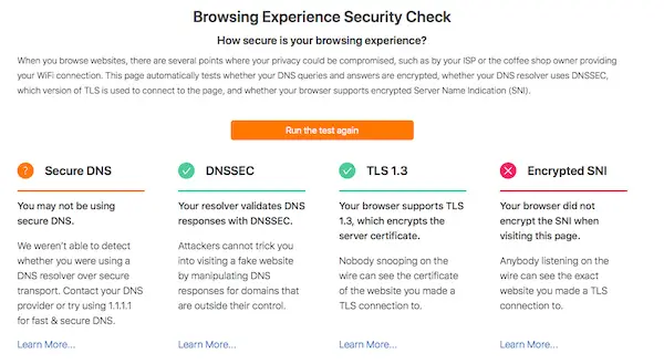 Browsing Experience Security Check