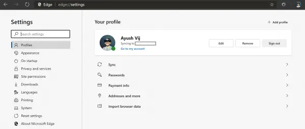 How to manage Card info and Addresses on Microsoft Edge
