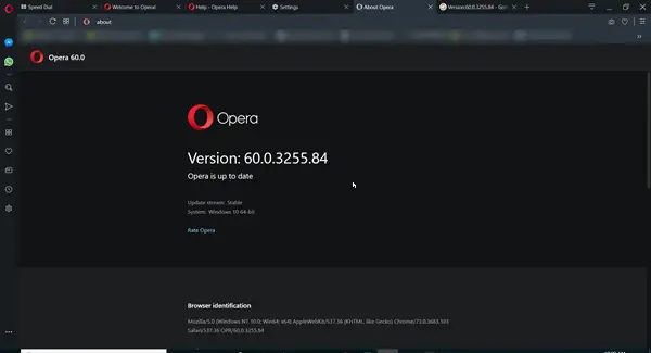 Enable Dark Theme in Opera browser