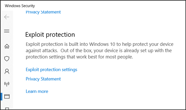 Windows 10 Defender Settings