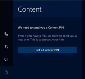 Request a pin to access the content in Surface Hub