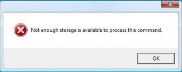Not enough storage is available to process this command