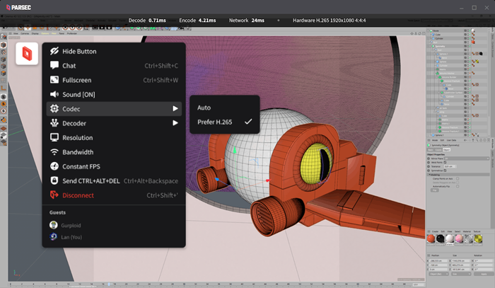 Parsec-Spiele-Streaming-Software
