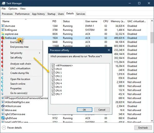 Processor Affinity in Windows 10