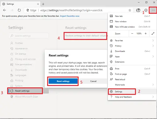 重置 Microsoft Edge Chromium 浏览器