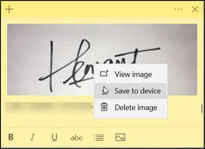 Add pictures to Sticky Notes on Windows 10