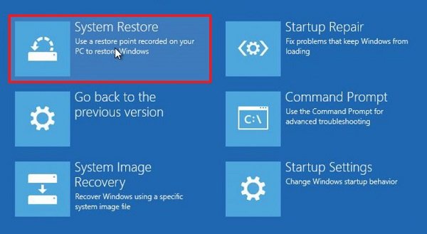 What happens if you interrupt System Restore or Reset Windows 10?