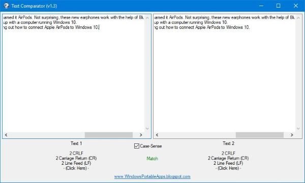 Compare two Text files with Text Comparator