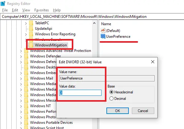 Registry method to turn on or off Recommended troubleshooting