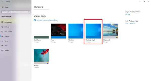 Enable Light Mode Theme on Windows 10