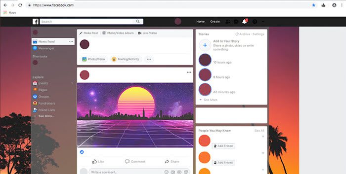 Ändern Sie Die Hintergrundfarbe, Das Schema Und Den Stil Von Facebook
