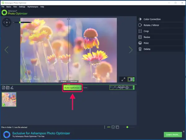Basic photograph editing is a elementary business these days Optimize as well as resize images amongst Ashampoo Photo Optimizer