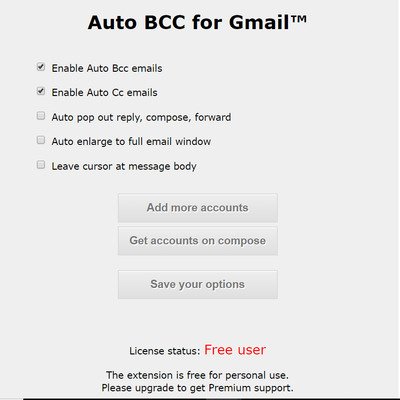 Automatically CC & BCC all emails  in Gmail