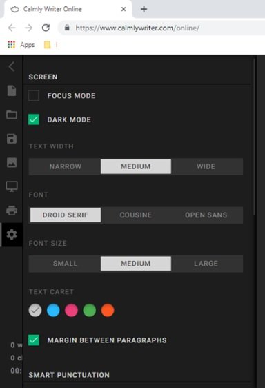 Calmly Writer is a free online distraction-free Text Editor