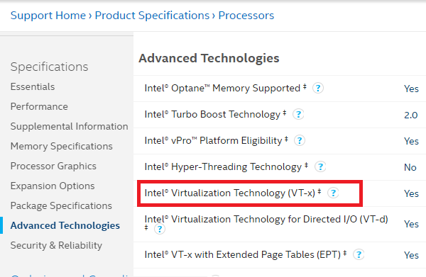 How to find If your Computer supports Intel VT-X or AMD-V in Windows 10