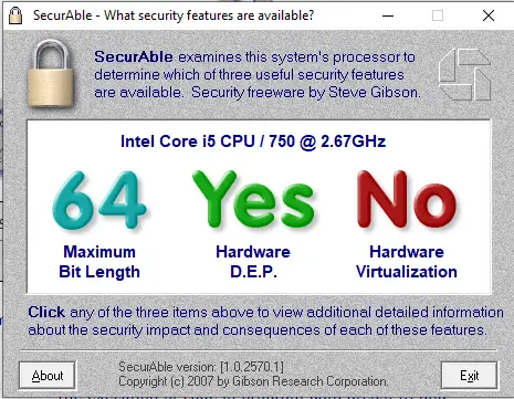 Check Virtualization with Secureable