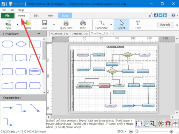 ClickCharts is a free Diagram & Flowchart software for Windows 10