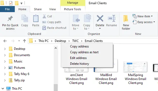 Copy Folder Path from File Explorer