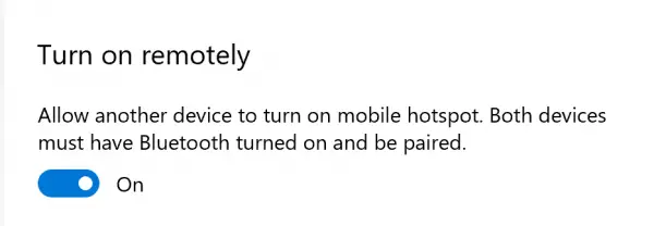 Turn on or off Mobile Hotspot remotely