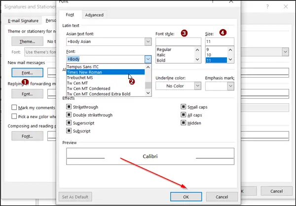 s default gear upwards of Fonts inward your emails or messages How to alter default font, color, style, too size inward Microsoft Outlook