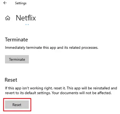 Reset the Netflix app