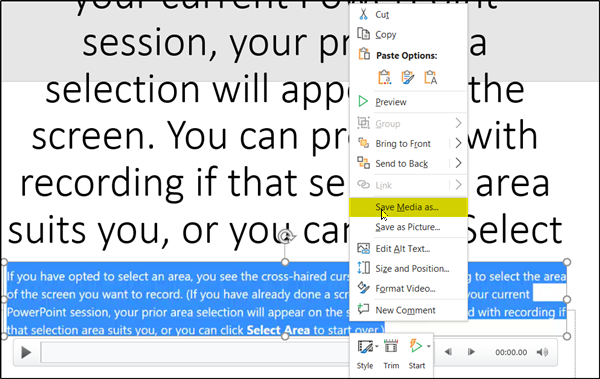 PowerPoint Screen Recording feature