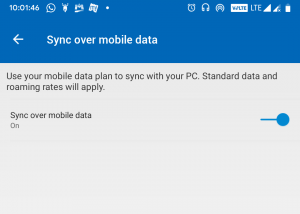 Sync Over Mobile Data Your Phone Companion