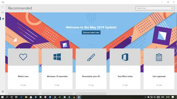 Tips App Windows 10