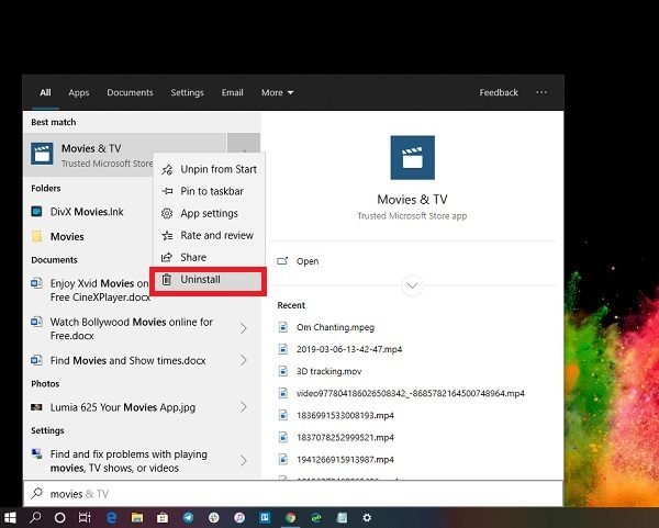 How To Uninstall Movies And Tv App In Windows 11 10