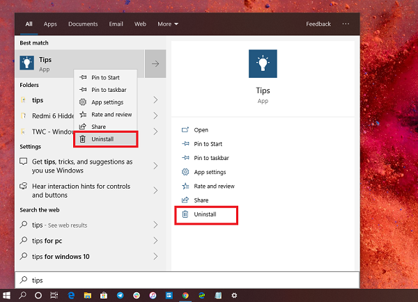 How to uninstall Tips App in Windows 10 How to uninstall Tips App in Windows 10
