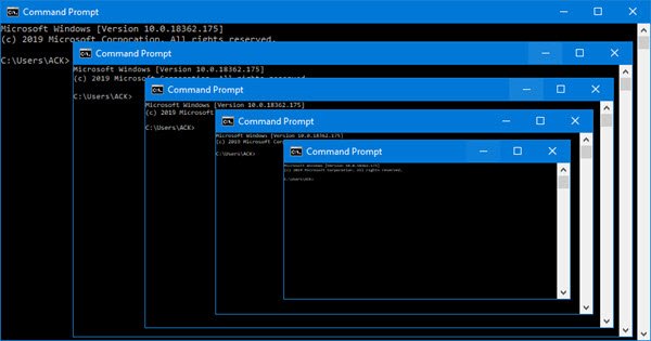 scale up or down CMD/PowerShell window
