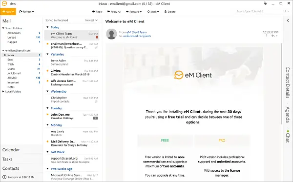 em client free version features