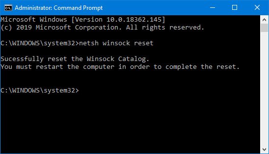  is a technical specification or a programming interface which decides how whatever programme han How to reset Winsock inwards Windows 10