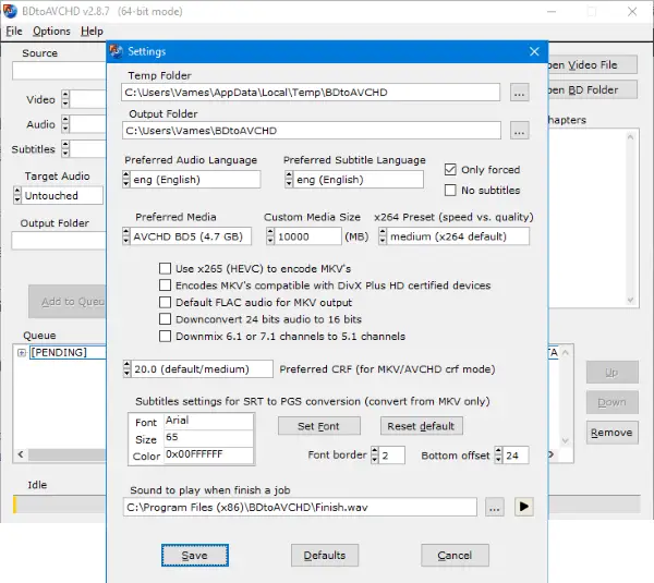 Create AVCHD discs from Blu-Ray or MKV files