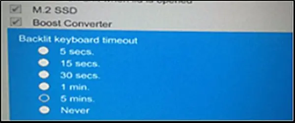 Backlit Keyboard Timeout Settings