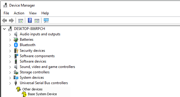 base system device driver download for windows 10