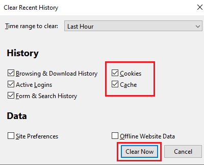 Clear recent history