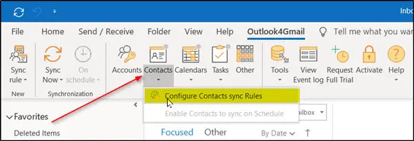 sync Outlook and Gmail contacts