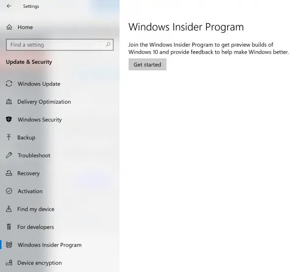 Fix Windows Insider Program page not visible in Settings App