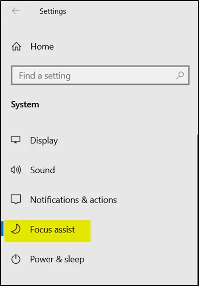 Focus Assist Setting 