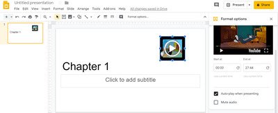 audio add google slides slide options start format click