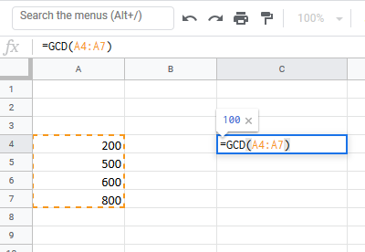 How to find LCM or GCD in Excel