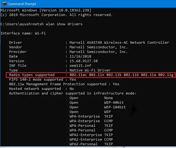 How to check the Radio types supported by your computer