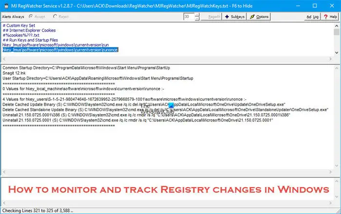 How to monitor and track Registry changes in Windows