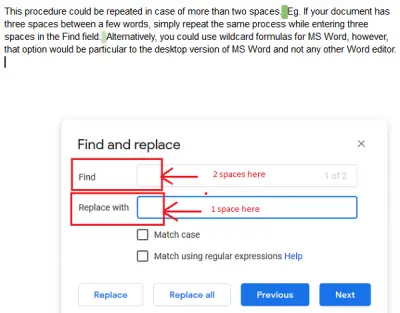 how to add spacing between words in word