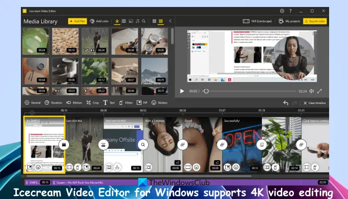 Icecream Video Editor with 4k video editing support